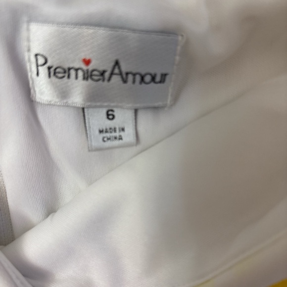Premier Amour Off Y2k Shoulder Floral Bodycon Dress White Yellow Purple Size 6 - Picture 4 of 6